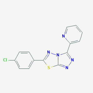 molecular formula C14H8ClN5S B510764 6-(4-Chlorophenyl)-3-(2-pyridinyl)[1,2,4]triazolo[3,4-b][1,3,4]thiadiazole CAS No. 586997-33-3