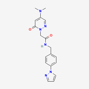 molecular formula C18H20N6O2 B5107648 2-[4-(dimethylamino)-6-oxo-1(6H)-pyridazinyl]-N-[4-(1H-pyrazol-1-yl)benzyl]acetamide 