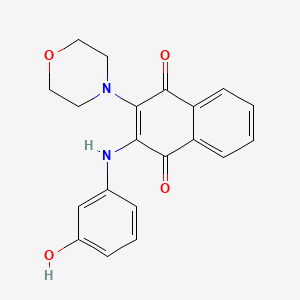 molecular formula C20H18N2O4 B5107666 2-[(3-hydroxyphenyl)amino]-3-(4-morpholinyl)naphthoquinone 