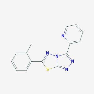 molecular formula C15H11N5S B510767 6-(2-Methylphenyl)-3-(2-pyridinyl)[1,2,4]triazolo[3,4-b][1,3,4]thiadiazole CAS No. 578720-75-9