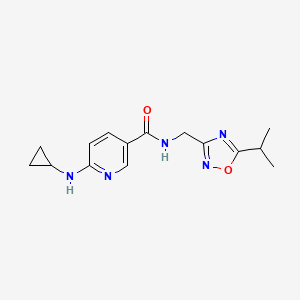 molecular formula C15H19N5O2 B5107672 6-(cyclopropylamino)-N-[(5-isopropyl-1,2,4-oxadiazol-3-yl)methyl]nicotinamide 