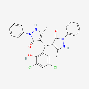 molecular formula C27H22Cl2N4O3 B5107709 4,4'-[(3,5-dichloro-2-hydroxyphenyl)methylene]bis(3-methyl-1-phenyl-1H-pyrazol-5-ol) 
