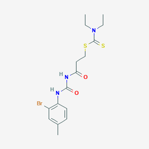 molecular formula C16H22BrN3O2S2 B5107728 3-({[(2-bromo-4-methylphenyl)amino]carbonyl}amino)-3-oxopropyl diethyldithiocarbamate 