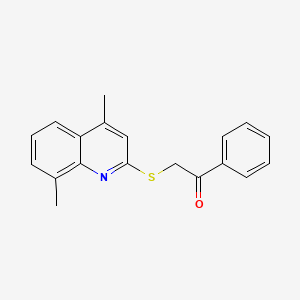 molecular formula C19H17NOS B5107734 2-[(4,8-dimethyl-2-quinolinyl)thio]-1-phenylethanone 