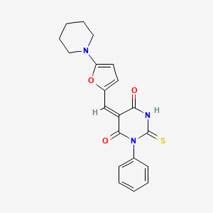 molecular formula C20H19N3O3S B5107745 1-phenyl-5-{[5-(1-piperidinyl)-2-furyl]methylene}-2-thioxodihydro-4,6(1H,5H)-pyrimidinedione 