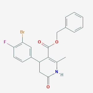 molecular formula C20H17BrFNO3 B5107759 benzyl 4-(3-bromo-4-fluorophenyl)-2-methyl-6-oxo-1,4,5,6-tetrahydro-3-pyridinecarboxylate 