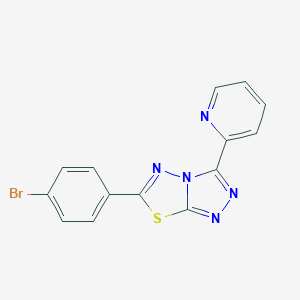 molecular formula C14H8BrN5S B510776 6-(4-Bromophenyl)-3-(2-pyridinyl)[1,2,4]triazolo[3,4-b][1,3,4]thiadiazole CAS No. 585563-46-8