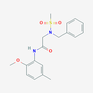 molecular formula C18H22N2O4S B5107765 N~2~-benzyl-N~1~-(2-methoxy-5-methylphenyl)-N~2~-(methylsulfonyl)glycinamide 