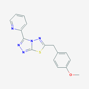 molecular formula C16H13N5OS B510777 6-(4-Methoxybenzyl)-3-(pyridin-2-yl)[1,2,4]triazolo[3,4-b][1,3,4]thiadiazole CAS No. 929823-63-2