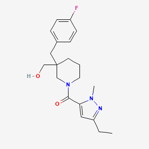 molecular formula C20H26FN3O2 B5107774 [1-[(3-ethyl-1-methyl-1H-pyrazol-5-yl)carbonyl]-3-(4-fluorobenzyl)-3-piperidinyl]methanol 