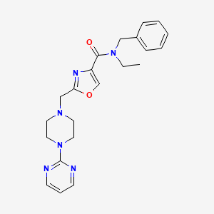 molecular formula C22H26N6O2 B5107776 N-benzyl-N-ethyl-2-{[4-(2-pyrimidinyl)-1-piperazinyl]methyl}-1,3-oxazole-4-carboxamide 