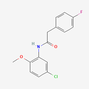 molecular formula C15H13ClFNO2 B5107789 N-(5-chloro-2-methoxyphenyl)-2-(4-fluorophenyl)acetamide 