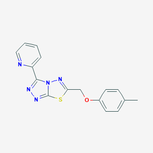 molecular formula C16H13N5OS B510779 6-[(4-Methylphenoxy)methyl]-3-(2-pyridinyl)[1,2,4]triazolo[3,4-b][1,3,4]thiadiazole CAS No. 862199-66-4
