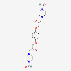 molecular formula C22H34N4O6 B5107810 4,4'-{1,4-phenylenebis[oxy(2-hydroxy-3,1-propanediyl)]}di(1-piperazinecarbaldehyde) 