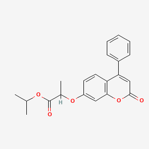 molecular formula C21H20O5 B5107824 isopropyl 2-[(2-oxo-4-phenyl-2H-chromen-7-yl)oxy]propanoate 