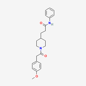 molecular formula C23H28N2O3 B5107846 3-{1-[(4-methoxyphenyl)acetyl]-4-piperidinyl}-N-phenylpropanamide 