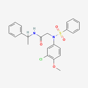 molecular formula C23H23ClN2O4S B5107857 N~2~-(3-chloro-4-methoxyphenyl)-N~1~-(1-phenylethyl)-N~2~-(phenylsulfonyl)glycinamide 