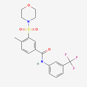 molecular formula C19H19F3N2O4S B5107863 4-methyl-3-(4-morpholinylsulfonyl)-N-[3-(trifluoromethyl)phenyl]benzamide 