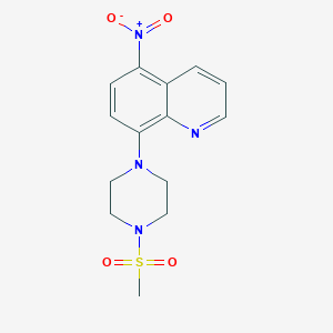 molecular formula C14H16N4O4S B5107867 8-[4-(methylsulfonyl)-1-piperazinyl]-5-nitroquinoline 