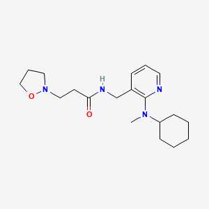molecular formula C19H30N4O2 B5107886 N-({2-[cyclohexyl(methyl)amino]-3-pyridinyl}methyl)-3-(2-isoxazolidinyl)propanamide 