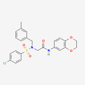 molecular formula C24H23ClN2O5S B5107908 N~2~-[(4-chlorophenyl)sulfonyl]-N~1~-(2,3-dihydro-1,4-benzodioxin-6-yl)-N~2~-(3-methylbenzyl)glycinamide 