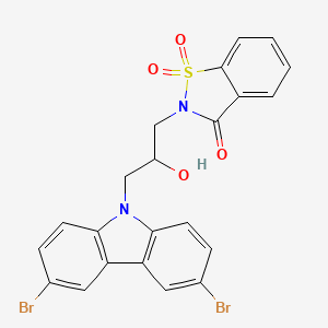 molecular formula C22H16Br2N2O4S B5107913 2-[3-(3,6-dibromo-9H-carbazol-9-yl)-2-hydroxypropyl]-1,2-benzisothiazol-3(2H)-one 1,1-dioxide 