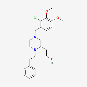 molecular formula C23H31ClN2O3 B5107918 2-[4-(2-chloro-3,4-dimethoxybenzyl)-1-(2-phenylethyl)-2-piperazinyl]ethanol 