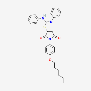 molecular formula C29H31N3O3S B5107932 1-[4-(hexyloxy)phenyl]-2,5-dioxo-3-pyrrolidinyl N,N'-diphenylimidothiocarbamate CAS No. 5563-50-8