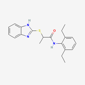 molecular formula C20H23N3OS B5107941 2-(1H-benzimidazol-2-ylthio)-N-(2,6-diethylphenyl)propanamide 