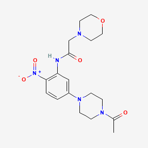molecular formula C18H25N5O5 B5107957 N-[5-(4-acetyl-1-piperazinyl)-2-nitrophenyl]-2-(4-morpholinyl)acetamide 
