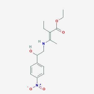 ethyl 2-ethyl-3-{[2-hydroxy-2-(4-nitrophenyl)ethyl]amino}-2-butenoate