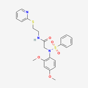 molecular formula C23H25N3O5S2 B5107983 N~2~-(2,4-dimethoxyphenyl)-N~2~-(phenylsulfonyl)-N~1~-[2-(2-pyridinylthio)ethyl]glycinamide CAS No. 6073-55-8