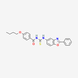 4-butoxy-N-{[(2-phenyl-1,3-benzoxazol-5-yl)amino]carbonothioyl}benzamide