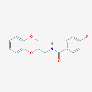 molecular formula C16H14FNO3 B5108000 N-(2,3-dihydro-1,4-benzodioxin-2-ylmethyl)-4-fluorobenzamide 