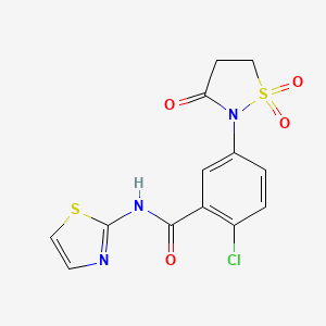 molecular formula C13H10ClN3O4S2 B5108027 2-chloro-5-(1,1-dioxido-3-oxo-2-isothiazolidinyl)-N-1,3-thiazol-2-ylbenzamide 