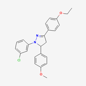 molecular formula C24H23ClN2O2 B5108040 1-(3-chlorophenyl)-3-(4-ethoxyphenyl)-5-(4-methoxyphenyl)-4,5-dihydro-1H-pyrazole 