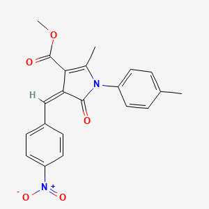 molecular formula C21H18N2O5 B5108044 methyl 2-methyl-1-(4-methylphenyl)-4-(4-nitrobenzylidene)-5-oxo-4,5-dihydro-1H-pyrrole-3-carboxylate 