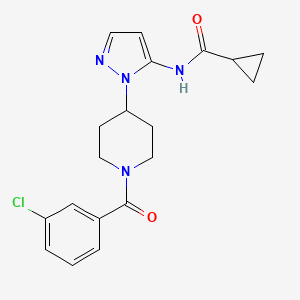 molecular formula C19H21ClN4O2 B5108050 N-{1-[1-(3-chlorobenzoyl)-4-piperidinyl]-1H-pyrazol-5-yl}cyclopropanecarboxamide 