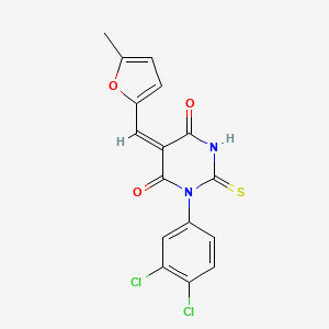 molecular formula C16H10Cl2N2O3S B5108052 1-(3,4-dichlorophenyl)-5-[(5-methyl-2-furyl)methylene]-2-thioxodihydro-4,6(1H,5H)-pyrimidinedione 