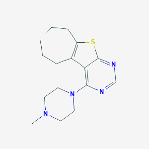 molecular formula C16H22N4S B510810 3-(4-Methylpiperazin-1-yl)-8-thia-4,6-diazatricyclo[7.5.0.0^{2,7}]tetradeca-1(9),2,4,6-tetraene CAS No. 924121-98-2