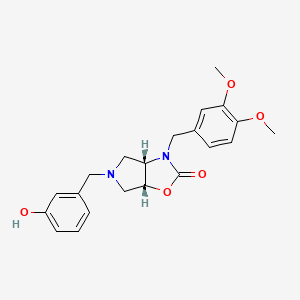 molecular formula C21H24N2O5 B5108103 (3aS*,6aR*)-3-(3,4-dimethoxybenzyl)-5-(3-hydroxybenzyl)hexahydro-2H-pyrrolo[3,4-d][1,3]oxazol-2-one 