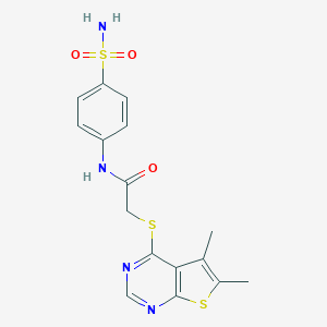 2-((5,6-dimethylthieno[2,3-d]pyrimidin-4-yl)thio)-N-(4-sulfamoylphenyl)acetamide