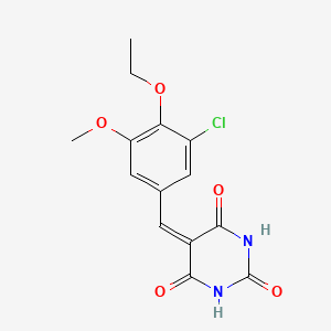 molecular formula C14H13ClN2O5 B5108134 5-(3-chloro-4-ethoxy-5-methoxybenzylidene)-2,4,6(1H,3H,5H)-pyrimidinetrione 