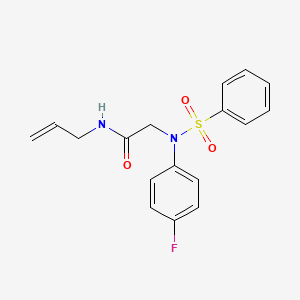 molecular formula C17H17FN2O3S B5108145 N~1~-allyl-N~2~-(4-fluorophenyl)-N~2~-(phenylsulfonyl)glycinamide 