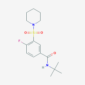 N-(tert-butyl)-4-fluoro-3-(1-piperidinylsulfonyl)benzamide