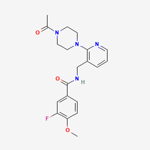 molecular formula C20H23FN4O3 B5108158 N-{[2-(4-acetyl-1-piperazinyl)-3-pyridinyl]methyl}-3-fluoro-4-methoxybenzamide 