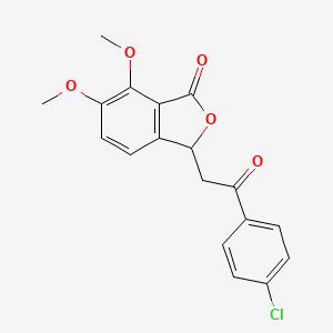 molecular formula C18H15ClO5 B5108171 3-[2-(4-chlorophenyl)-2-oxoethyl]-6,7-dimethoxy-2-benzofuran-1(3H)-one 