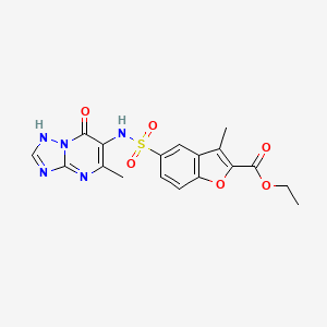 molecular formula C18H17N5O6S B5108200 ethyl 5-{[(7-hydroxy-5-methyl[1,2,4]triazolo[1,5-a]pyrimidin-6-yl)amino]sulfonyl}-3-methyl-1-benzofuran-2-carboxylate 