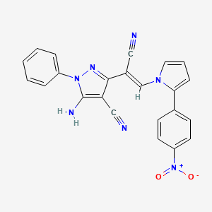 molecular formula C23H15N7O2 B5108211 5-amino-3-{1-cyano-2-[2-(4-nitrophenyl)-1H-pyrrol-1-yl]vinyl}-1-phenyl-1H-pyrazole-4-carbonitrile 
