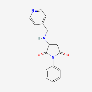 molecular formula C16H15N3O2 B5108221 1-phenyl-3-[(4-pyridinylmethyl)amino]-2,5-pyrrolidinedione 